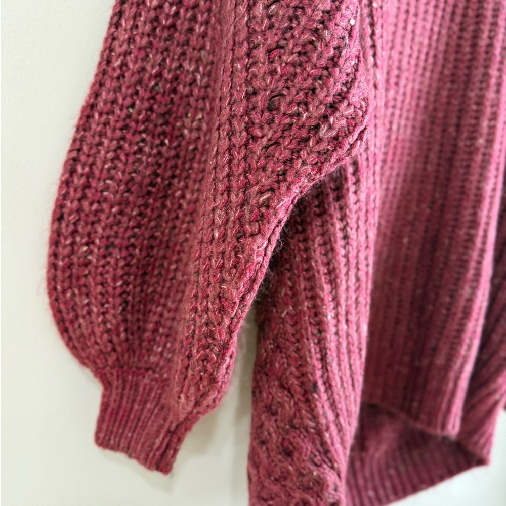 Free People New Dream Spillover Sweater - Wine Red - Size Small - NWT - Picture 14 of 16